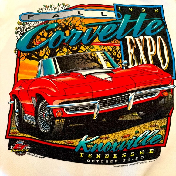 Vintage 1998 Corvette Fall Expo Knoxville TN Graphic Sweater Large